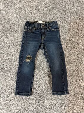 Levi's Dark Blue Distressed Kids Jeans
